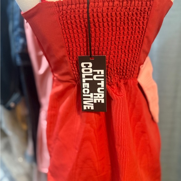 Beautiful red dress with pink bow mini dress from Future Collective size S NWT - Picture 6 of 7